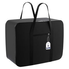 Kuber Industries Pack of 3 Storage Bag | Clothes Storage Bag | Rexine Underbed Storage Bag | Wardrobe Organizer for Blanket-Comforters | Foldable Attachi Bag | Black Patti | Large | Grey