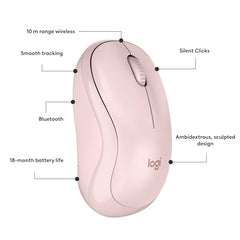Logitech M240 Silent Bluetooth Mouse, Wireless, Compact, Portable, Smooth Tracking, 18-Month Battery, for Windows, macOS, ChromeOS, Compatible with PC, Mac, Laptop, Tablets - Off White