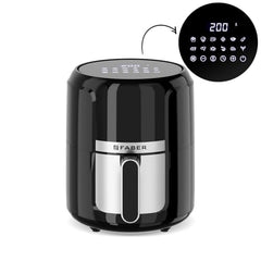 Faber 4L 1350W Digital Air Fryer | Fry, Bake, Roast | 85% Less Oil, 200°C Swirl Heating Technology |10-Preset Menu|Touch Control Interface| Auto Shut-Off |2 Yrs Comprehensive Warranty|Black