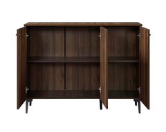 DeckUp Stella Engineered Wood Sideboard/Buffet Counter/Storage Unit (Walnut & White, Matte Finish)