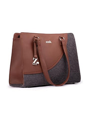 ZOUK Office Essential Bag | Jute | Vegan Leather Handcrafted Tote Bag With Double Handle Shoulder Strap | Bristel
