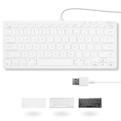 Macally Slim USB Wired Small Compact Mini Computer Keyboard for Apple Mac, iMac, MacBook Pro/Air, Mac Mini, Windows PC Desktops, Laptop (Space Gray)