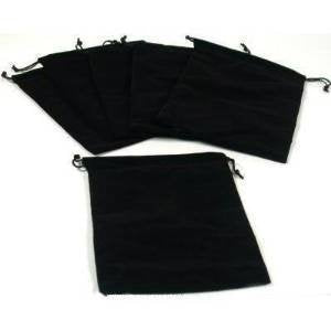 Syga Velvet Cloth Drawstring Pouches (Black) -Set of 50