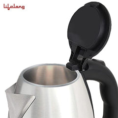 Lifelong ISI Certified Electric Kettle 1.5L with Stainless Steel Body, Easy and Fast Boiling of Water for Instant Noodles, Soup, Tea etc. (1 Year Manufacturer's Warranty, Silver, LLEK15) 1500 W