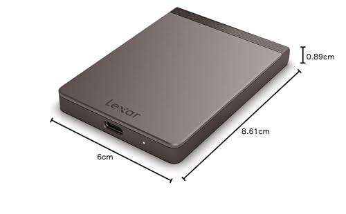 Lexar Portable SSD External 1TB, 550MB/s Read & 400MB/s Write, USB 3.2, Gen 1, Type-C Portable SSD, PS5 & PS4 Compatible, External SSD with 3 Year Manufacturer's Warranty, SL200