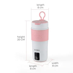 Elecmaa 2 in 1 Car Electric Kettle & Bottle 400ml, Pink | For office, car, home and travel, Ideal for Homes (220v) & Car, office 12-24V DC, 4 Temp & Digital Touch Ctrl