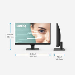 BenQ GW2490 24 inch (60.96 cm) FHD IPS Eye-Care Monitor| 100Hz|99% sRGB|Eye-careU|Dual HDMI|Display Port|Bezel-Less|Eyesafe|VESA MediaSync|B.I.|Low Blue Light+| Speakers|VESA Wall mountable(Black)
