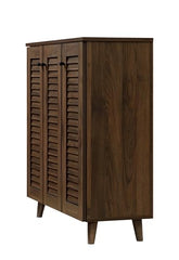 DeckUp Ariana Engineered Wood 3-Door Shoe Rack (Walnut, Matte Finish)