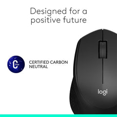 Logitech M331 Silent Plus Wireless Mouse, 2.4GHz with USB Nano Receiver, 1000 DPI Optical Tracking, 3 Buttons, 24 Month Battery Life, PC/Mac/Laptop - Black
