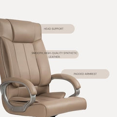 INNOWIN Profit High Back Orthopedic Boss Chair with 3 Year Limited Warranty | Leatherette Office Chair | Ergonomic Executive Chair with Spacious Cushioned Seat | Heavy Duty Metal Base | Grey