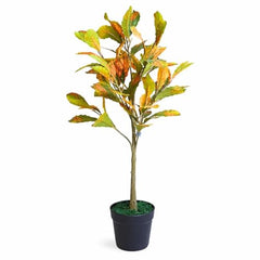 GARDEN GYANI Artificial Areca Palm Plant with Black Pot – 145 cm Tall Faux Tropical Decorative Plant with 35 Leaves for Home, Office & Living Room Décor