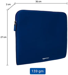 Amazon Basics laptops Sleeve Case Cover Pouch for 13"/33 cm for Men and Women | Slim Profile Neoprene, Soft Puffy Fabric Lining, 360 Protection, Smooth and Premium Zipper (Black)