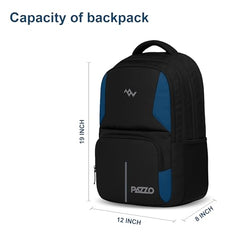 Lunar's Luxur 40L Laptop Backpack with 1 Year Warranty | Foam Padded Water Resistant School bag | Laptop Bag 15.6 Inch | Travel College bag for boys | Office bag for man (black_grey_orange)