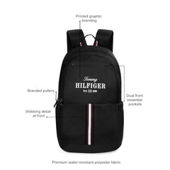 Tommy Hilfiger Laptop Backpack Elbert - Navy | Backpack for School, College and work | Water-Resistant, Fits 15-inch Laptop, with Rain Cover, Trolley Holder & 1-Year Warranty | 31L Capacity