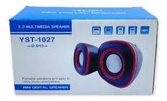 USB Mini Speaker 2.0, Compact Wired Desktop Speakers, Black & Pink | USB Powered, 3.5mm Audio Jack, Plug and Play, Portable Design, PC & Laptop Use