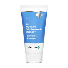 The Derma Co 1% Kojic Acid Face Wash | With Niacinamide & Alpha Arbutin | Reduces Dark Spots, Pigmentation & Blemishes | Cleanses & Brightens Skin | Non-Drying Formula | For All Skin Types | 100 ml