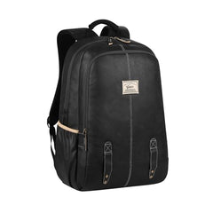 Gear Classic Anti Theft Faux Leather 14 cms Black Laptop Backpack (LBPCLSLTH0101)