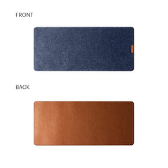 DailyObjects Combo Super Smooth Vegan Leather Reversible, Anti Slip, Water Resistent Felt Turf 2.0 Desk Mat | Vegan Leather Black Desk Tray Organiser - Set of 2