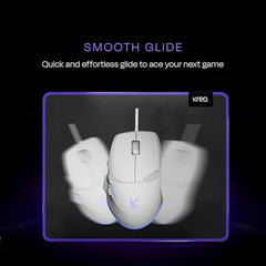 Kreo Hawk Gaming Mouse with Programmable Buttons & RGB Lighting | Top Pixart Sensor | Adjustable DPI with 1.5m Long Braided Cable and Optical Sensor | Lightweight & Durable (Hawk- Black)