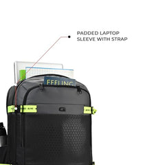 Gear Turbo 21"/45L Large Water Resistant Anti theft Laptop Backpack with Raincover | Backpack | Daypack |Briefcase | Travel Bag For Men/Women (Black - Grey)