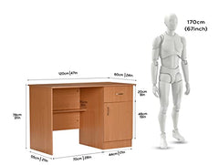 DeckUp Hermes Engineered Wood Study & Computer Table and Office Desk (Bavarian Beech, Matte Finish)