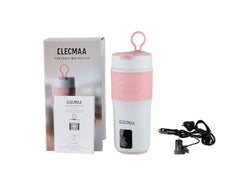 Elecmaa 2 in 1 Car Electric Kettle & Bottle 400ml, Pink | For office, car, home and travel, Ideal for Homes (220v) & Car, office 12-24V DC, 4 Temp & Digital Touch Ctrl
