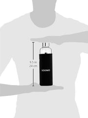 Amazon Brand - Solimo Silica Glass Bottle with Flip Cap, 1 Litre, Set of 4, Transparent