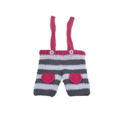 MOMISY Newborn Baby Photography Prop Outfits Striped Suspender Hat Photo Shoot Costume for 0-6 Months-White Grey Pink