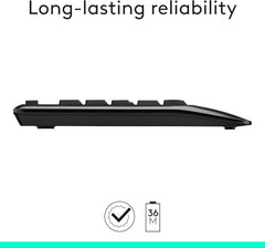 Logitech MK345 Wireless Combo Full-Sized Keyboard with Palm Rest and Comfortable Right-Handed Mouse, 2.4 GHz Wireless USB Receiver, Compatible with PC, Laptop - Black