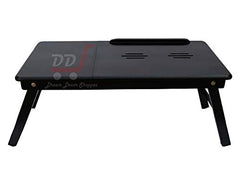 DDS Dream Decor Shoppee Wood Portable Laptop Table Adjustable Height With 1 Drawer (Blue)