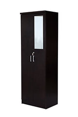 DeckUp Plank Cove 2-Door Engineered Wood Wardrobe with Mirror (Wotan Oak and White, Matte Finish)