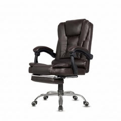 Kepler Brooks Italia Premium Leatherette Office Chair for Work | 3-Years Warranty | Boss Chair for Office, Ergonomic Executive Chair, Cushioned Arms & Seat, Leg Rest, Heavy Duty Metal Base (Black)
