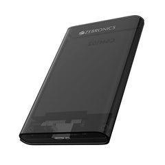 Zebronics 2.5" SSD/HDD Enclosure, Max. 4TB Storage, Upto 5Gbps Transfer Speed, Tool-Free Slide Design, USB to Micro B Connector, Windows, Mac, Linux Support, Transparent Case (CSH101)
