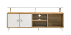 DeckUp Capella Engineered Wood TV Unit (Wotan Oak & White, Matte Finish)