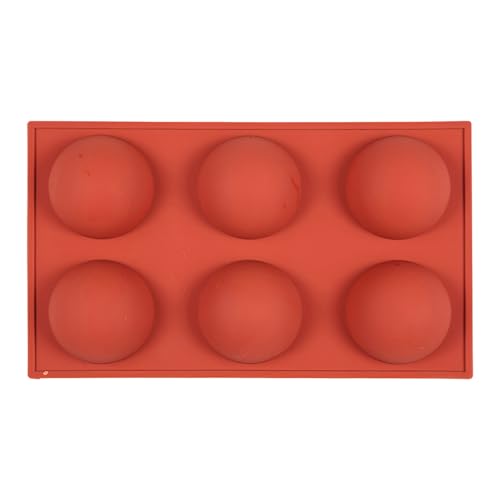 MOMISY Silicone Semi Sphere Mould, 6-Cavity Half Ball Baking Tray for Chocolate Bombs, Dome Cakes, Jelly, Soap, and Desserts – Oven & Freezer Safe