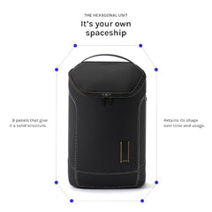 MOKOBARA Transit Backpack | Fits Laptop Up To 16 Inch, 30L Capacity, Water-Resistant Polyester, Vegan Leather Trims | Money Moves, Black