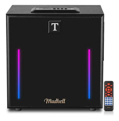 TRONICA Madhell 2.0 Home Theatre Speaker with 45W RMS Output, Bluetooth v5.0, USB, AUX, FM Radio, Wooden Soundbox, Heavy Bass, RGB Lights, LED Display & Remote
