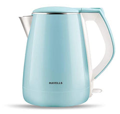 Havells Electric Kettle Altro 1250 Watts 1.5 liters, Double Layered Cool Touch Outer Body | 304 Rust Resistant SS Inner Body with Auto Shut Off | Wider Mouth | 2 Yr Manufacturer Warranty (Black)
