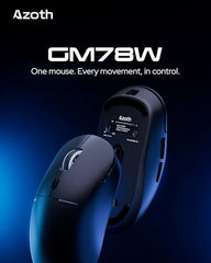 AZOTH GM78W Wireless Gaming Mouse, 7-Button RGB Trimode Mouse with 12800 DPI, 2.4G/Bluetooth/Wired, Optical Sensor, Macro Software, 1000Hz Polling Rate, Lightweight Design for Laptop PC/Desktop