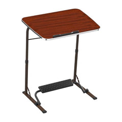TABLE MAGIC- BADE Multipurpose Laptop Table Mat Finish - Adjustable, Foldable, Portable, Engineered Wood Top with Footrest, Top Size 60 * 45cm (X-Large, Midnight Black)