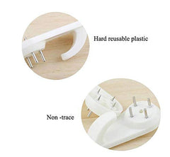 Art Street Hard Plastic 3-Pin Seamless Nail with 2 Spirit Leveler for Photo Frame Wall Picture Frame Hooks Hangers - Set of 25 (White)