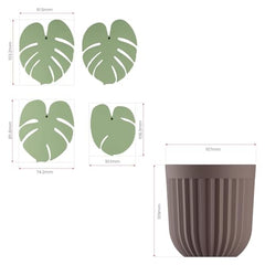 Pack of 1 Monstera Leaf Coaster Set with Pot | Artificial Plants with Pot | Home decore | Multi-Purpose Heat Resistant Coasters & Table Trivets for Personal/Office/Home/Restaurant (1)