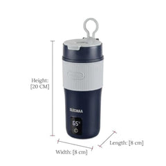 Elecmaa 2 in 1 Car Electric Kettle & Bottle 400ml, Pink | For office, car, home and travel, Ideal for Homes (220v) & Car, office 12-24V DC, 4 Temp & Digital Touch Ctrl