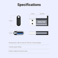 Sounce USB to 3.5mm Female Adapter, USB Headphone Audio Jack External Stereo Sound Cable Cord Splitter for MacBook, Laptop, Linux, PS4, Headset - Grey