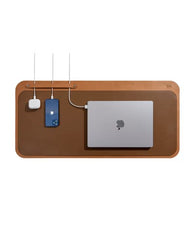 DailyObjects Large Premium Vegan Leather Desk Mat|Anti-Skid|Anti-Slip|85*45cm|Reversible Desk spread Turf Desk/Laptop Mat for Work from Home/Office/Gaming- Extended mouse pad and keyboard desk pad-Tan