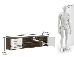 DeckUp Soneva Engineered Wood TV Unit (Wotan Oak & White, Matte Finish)
