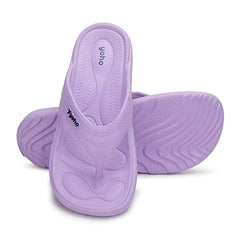 Yoho Drizzle Soft Slippers for Women, Mild Acupressure, Lightweight, Anti Skid & Slip, Diabetic Footwear for Woman, Home Wear Bathroom Chappal for ladies | Waterproof Monsoon & Rainy Footwear | Pastel Lavender - UK 5