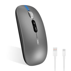 Verilux® Transparent Wireless Bluetooth Mouse with 2.4G USB-C & Bluetooth | [Battery Level Visible] Mouse for Laptop Wireless with 1600DPI Ergonomic Silent for Laptop Wireless, PC, iPad, IOS, Orange