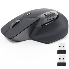 Rapoo MT760L Ergonomic MultiDevice Mouse, Rechargeable, Onboard Memory, Blk