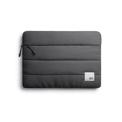 DailyObjects Large Stria Portable Laptop Sleeve | Durable Polyester |Compatible with Laptop/MacBook Air/Pro Upto 16 Inch |Lightweight Water Resistant Fabric |Padded Compartment with Zip Closure- Grey